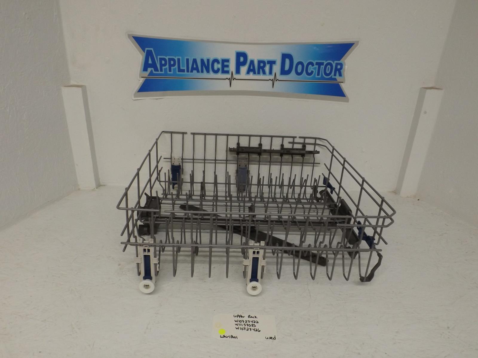 Whirlpool Dishwasher W10727422 W11157085 W10727426 Upper Rack Used Whirlpool Dishwasher W10727422 W11157085 W10727426 Upper Rack Used